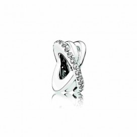 Silver spacer with clear cubic zirconia