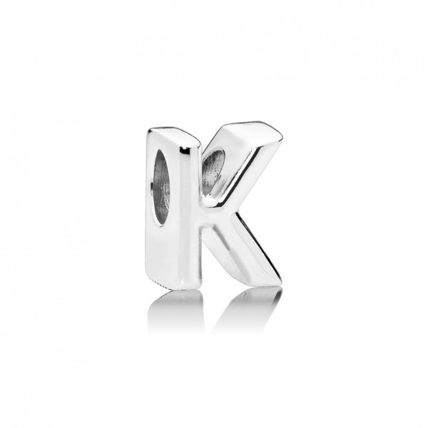 Letter K silver charm