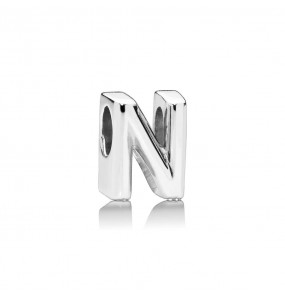Letter N silver charm