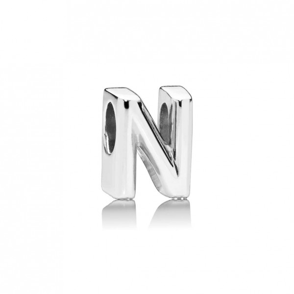 Letter N silver charm