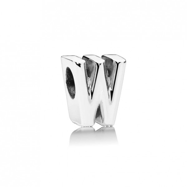 Letter W silver charm