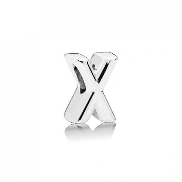 Letter X silver charm