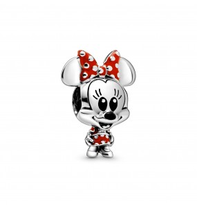 Disney Minnie sterling silver charm with red and