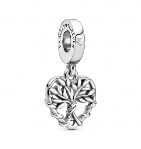 Family tree sterling silver dangle