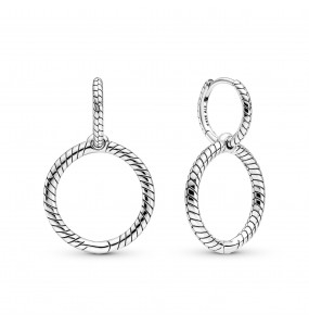 PANDORA Boucles d'Oreilles Doubles Créoles à Charms - 299562C00