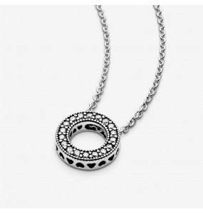 PANDORA Collier Cercle Pavé Signature - 397436CZ-45