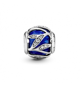 PANDORA Charm Feuilles Abstraites Bleu Royal - 791969NCB