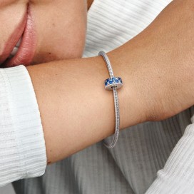 PANDORA Charm Clip Pavé Bleu - 791817NSBMX