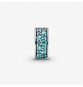 PANDORA Charm Clip Pavé Bleu-Vert - 791817MCZ