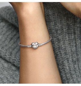 Bracelet Moments en Argent 925/1000e, Fermoir Coeur - 18 cm