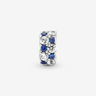 Charm Femme Pandora Clip Scintillant Incolore et Bleu 799171C01