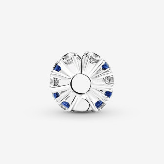 Charm Femme Pandora Clip Scintillant Incolore et Bleu 799171C01