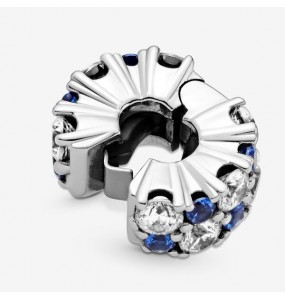 PANDORA Charm Clip Scintillant Incolore et Bleu - 799171C01