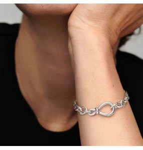 Bracelet Chaîne Noeud de l Infini XXL - 18 cm