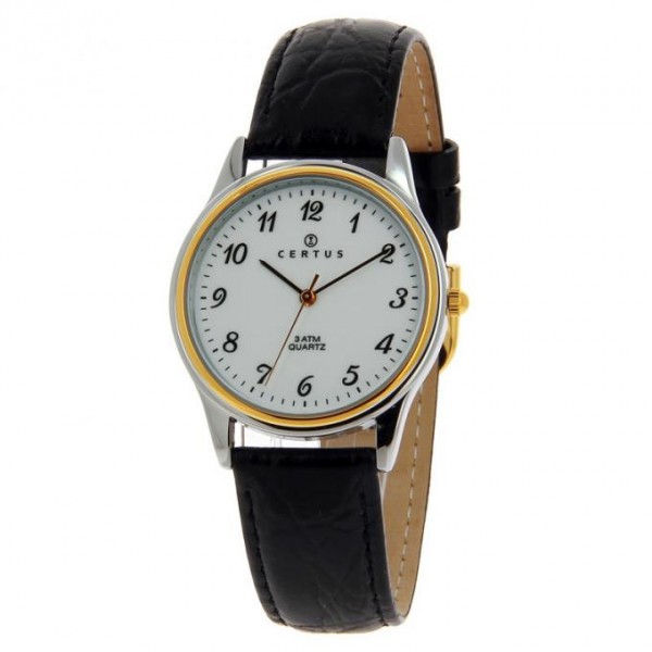 Montre Homme CERTUS Cuir Noir Vintage - 611222 Montre Homme CERTUS Cuir Noir Vintage - 611222