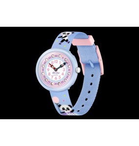 Montre Enfant Flik Flak Pandi Panda en Nylon Bleu Ref FBNP163