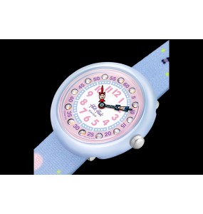 Montre Enfant Flik Flak Pandi Panda en Nylon Bleu Ref FBNP163