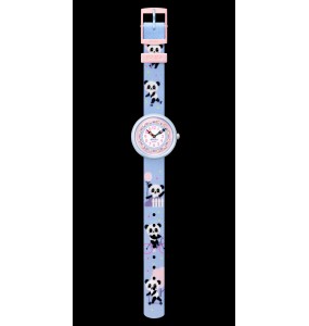 Montre Enfant Flik Flak Pandi Panda en Nylon Bleu Ref FBNP163