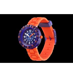 Montre Enfant Flik Flak Orangebrick en Polyuréthane Ref FCSP103