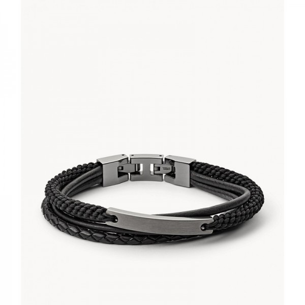 Bracelet Homme Fossil JF03185793 - Collection Montre VINTAGE Montre style Tendance avec acier et cuir