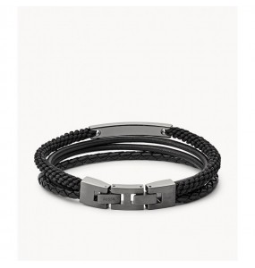 Bracelet Homme Fossil JF03185793 - Collection Montre VINTAGE Montre style Tendance avec acier et cuir