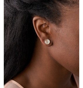 Boucles d'oreilles Femme Fossil JF03274791 - Collection PEACHY KEEN VINTAGE ICONIC style Tendance avec acier et nacre