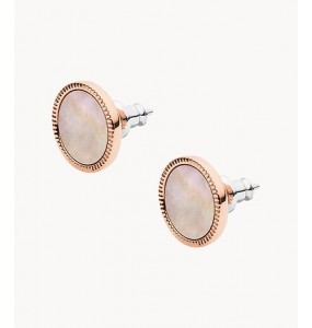 Boucles d'oreilles Femme Fossil JF03274791 - Collection PEACHY KEEN VINTAGE ICONIC style Tendance avec acier et nacre