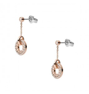 Boucles d'oreilles Femme Fossil JF03541791 - Collection LINKS CLASSICS style Tendance avec acier et nacre