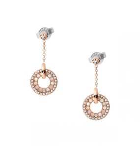 Boucles d'oreilles Femme Fossil JF03541791 - Collection LINKS CLASSICS style Tendance avec acier et nacre