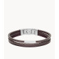 Bracelet Fossil Cuir marron Collection Multi-Strand JF03323040
