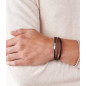 Bracelet Fossil Cuir marron Collection Multi-Strand JF03323040