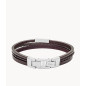 Bracelet Fossil Cuir marron Collection Multi-Strand JF03323040