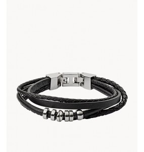 Bracelet Homme Fossil JF03183040 - Collection NA VINTAGE Montre style Tendance avec cuir et acier
