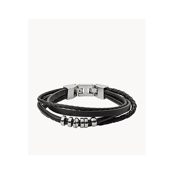 Bracelet Homme Fossil JF03183040 - Collection NA VINTAGE Montre style Tendance avec cuir et acier