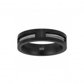 Bague Homme PHEBUS acier et câble 15-0327-58 - Taille 58