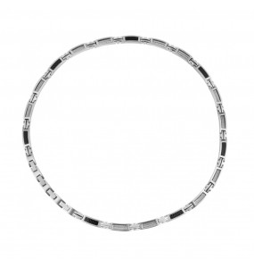 Collier Homme PHEBUS acier et carbone noir 75-0083