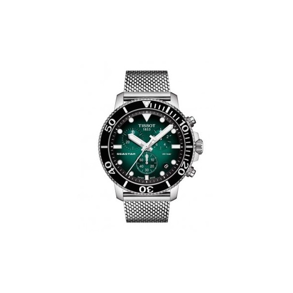 Montre Homme TISSOT Seastar 1000 Chronograph Cadran Vert Dégradé - T1204171109100