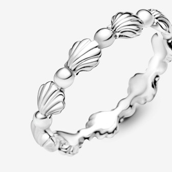 Anneau PANDORA Coquillage Perlé Argent Taille 52