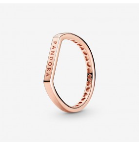 Bague Empilable Logo PANDORA Or Rose 14k