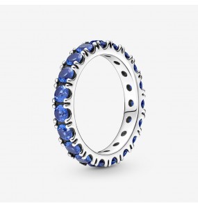 Bague PANDORA Éternité Rang Scintillant Bleu Taille 54