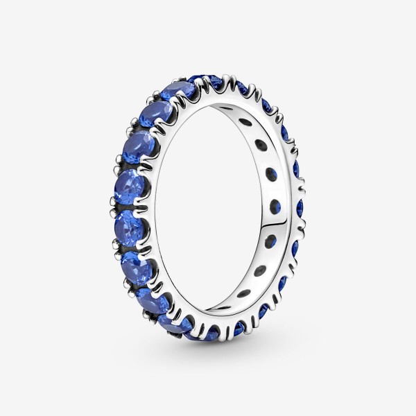 Bague PANDORA Éternité Rang Scintillant Bleu Taille 54