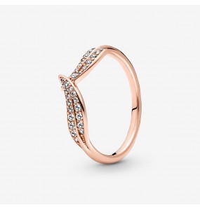 Bague PANDORA Feuilles Scintillantes Or Rose Taille 52