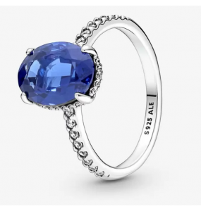 Bague PANDORA Halo Bleu Scintillant 54" - 190056C01