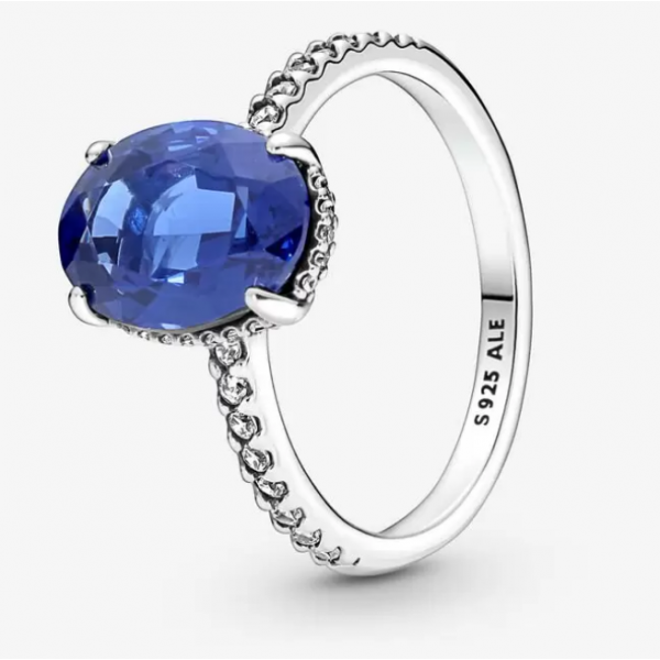 Bague PANDORA Halo Bleu Scintillant 54" - 190056C01