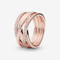Bague PANDORA Scintillante et Lignes Polies Taille 54 Bague PANDORA Scintillante et Lignes Polies Taille 54
