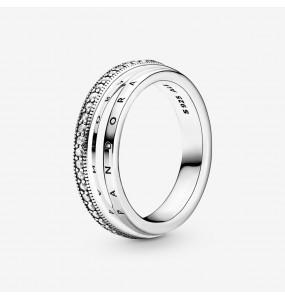 Bague Pavé Anneau Triple PANDORA Taille 54