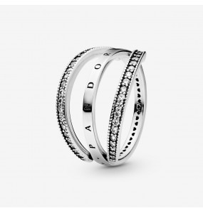 Bague Signature PANDORA et Coeurs Taille 56