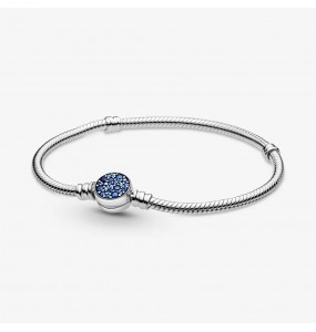 Bracelet Maille Serpent Bleu Scintillant PANDORA Moments