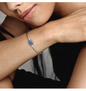 Bracelet Maille Serpent Bleu Scintillant PANDORA Moments