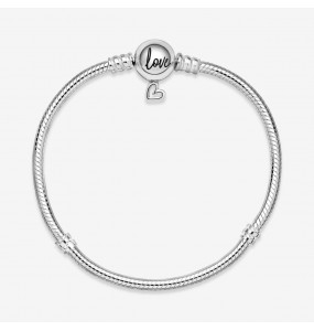 Bracelet PANDORA Maille Serpent Fermoir Coeur Dessiné